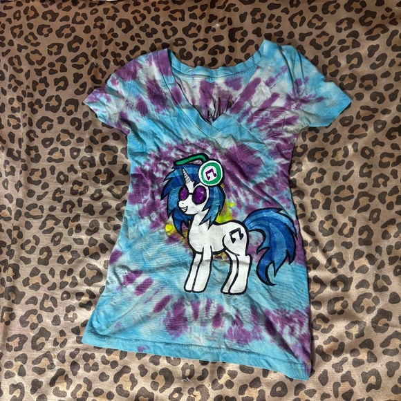 hand made tie dye DJ PON3 MY LITTLE PONY inspired fan art - Picture 1 of 5